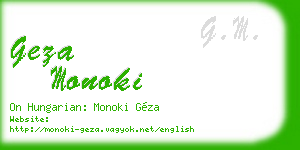 geza monoki business card