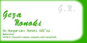geza monoki business card